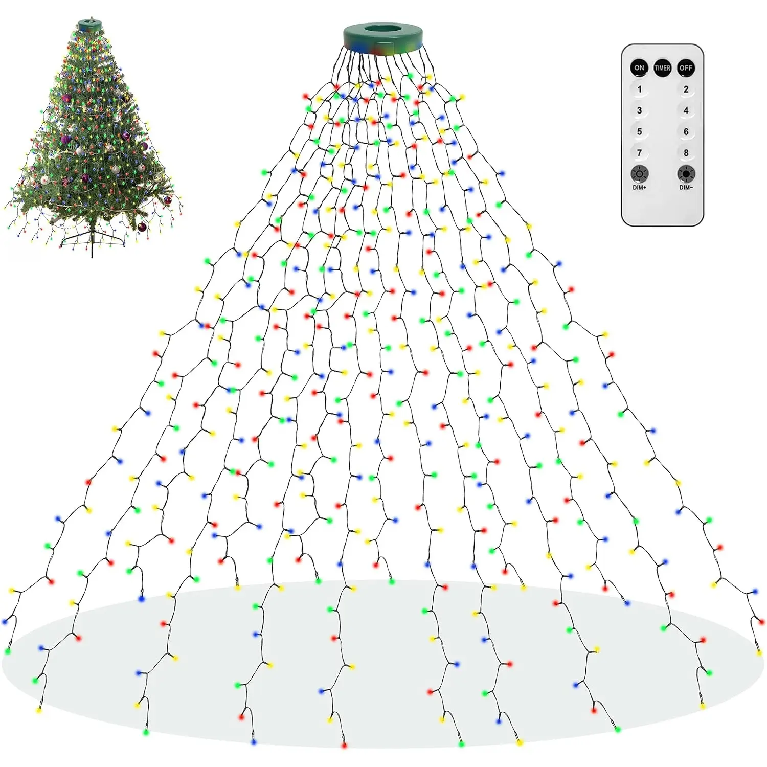 400-LED Christmas Tree Party Lights, Colorful Festive Home Decor Supplies with 8 Modes, Memory, Timer, Remote Control, 6.6ft x 16-Strand Lights, Ideal Gift, Party Light