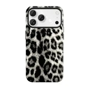 Into the Wild Leopard Case, White Grey Leopard Phonecase, Gift for Girls Shockproof Protective Phone Case for iPhone 17 ProMax 17Air 16Pro 15 14