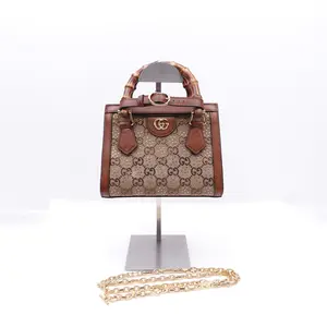 Pre-owned GUCCI Canvas Shoulder Bags Diana Small Brown Crystal Monogram Shoulder Bag T10359954