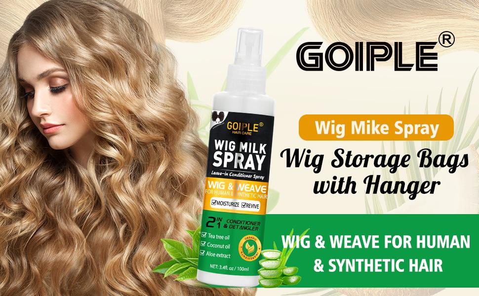 Wig Storage Bags & Wig Milk Spray Set - Safeguard Your Wigs with Easy-to-Use Bags & Maintain Shape with Special Formula - Limited Time Offer Buy 1 Get 3 Free