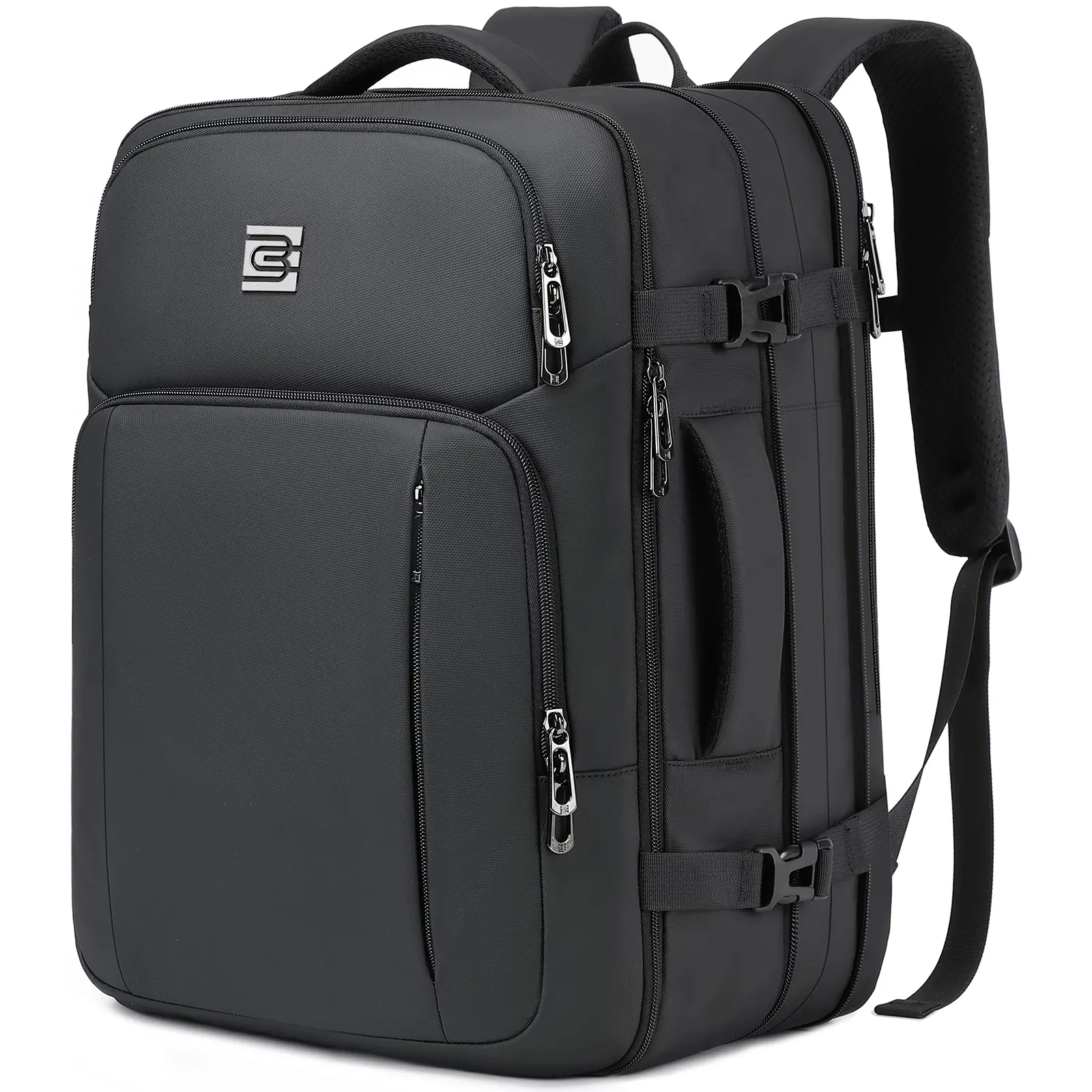 Bruno Cavalli #18621 Black 36L Expandable TSA Friendly Travel Backpack, Airline Compartment Travel Bag, Carry On Luggage, 17" Laptop Bag, Dual Handle Extra-Large Backpack, Water Bottle Pocket, Anti-Theft, Waterproof for Business, Laptop Bags tiktokshopbac