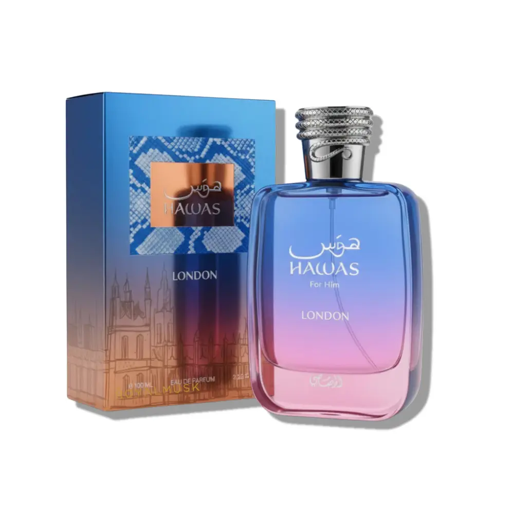 Rasasi | Hawas | London | Men's Fragrance | 100 ML 3.4 OZ | Eau De Parfum | Pink Pepper - Pear & Saffron Rasasi | Hawas | London | Men's Fragrance | 100 ML 3.4 OZ | Eau De Parfum | Pink Pepper - Pear & Saffron