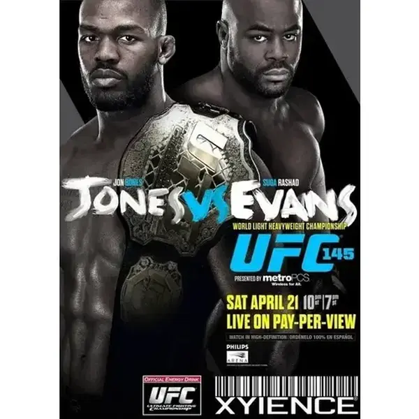 Fight Poster UFC 145 Jon Jones Vs Rashad Evans Brendan Schaub (Print only, frame not included)