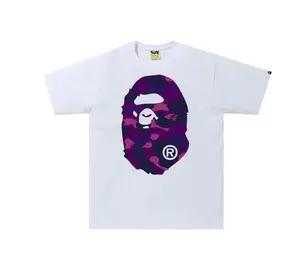 (Size XL) (Retail $135) (Run small) BAPE Color Camo Big Ape Head Tee White/Purple