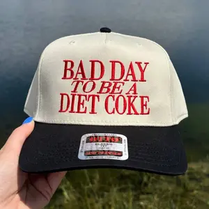 Bad Day To Be A DietCoke Embroidered Baseball Cap Custom Thread Color Vintage Soft Cotton Adjustable Hat Trendy Streetwear Gift for Men & Women
