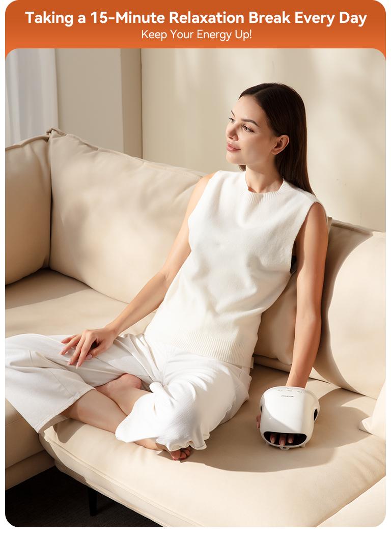 [Hot Selling] CINCOM Portable Hand Massager, Cordless, Advanced Airwave Technology, Customized Mode & Heating Function, Long-Lasting Battery Life, Auto-Off Feature, Perfect for Daily Relaxation, Comfort, White, Ideal Gift for Christmas & Birthday