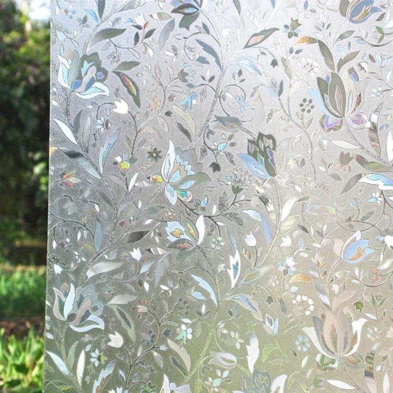 Window Privacy Film Stain Glass Window Film Rainbow Window Film Window clings Non-Adhesive Reusable Decorative for Room (17.72*39.37in)