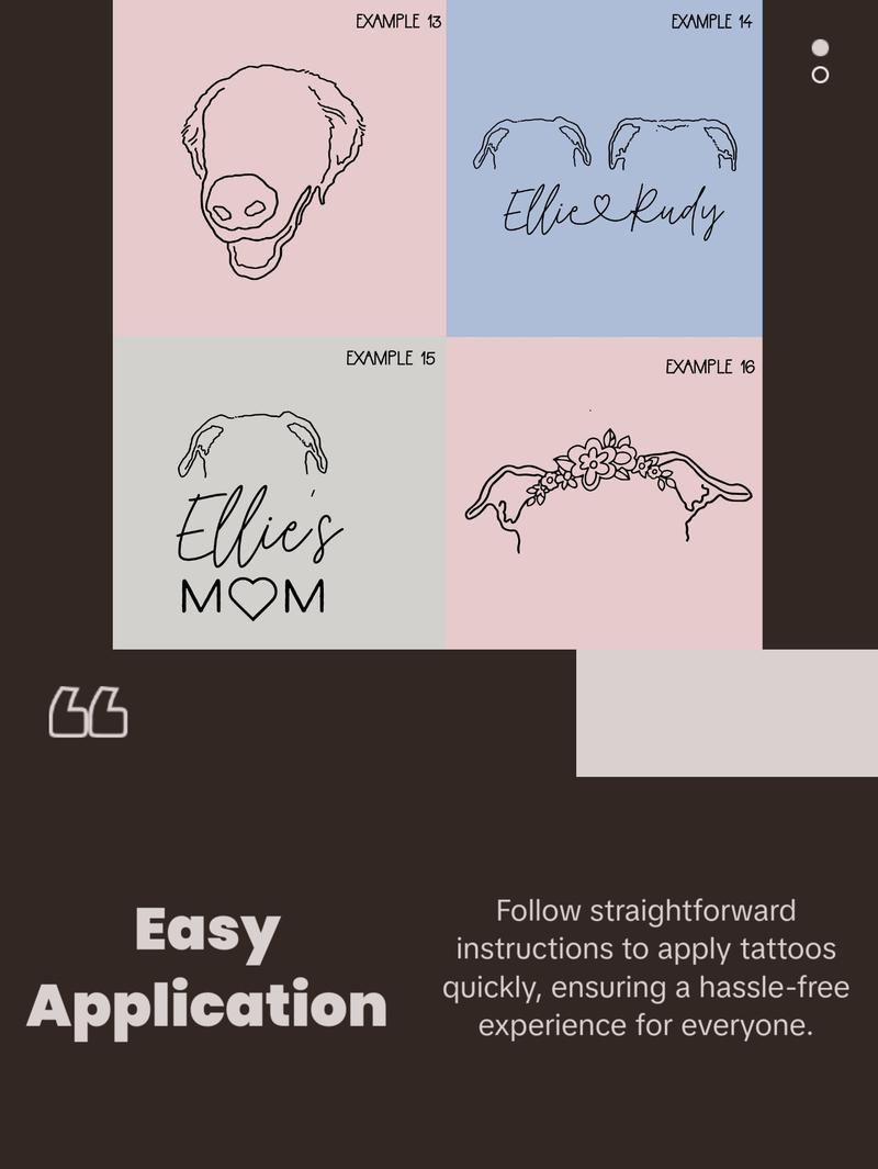 Temporary Tattoo Sheet Pick a Design 8.5" x 11" | Dog or Cat Outline Temporary Tattoos