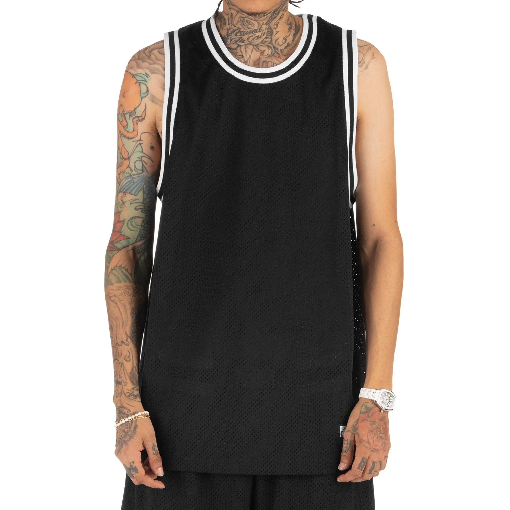 Pro Club Men's Classic Basketball Jersey with 2-Tone Stripe, Relaxed Fit Polyester Workout Top, Breathable Athletic Activewear, Workout Tops, Athletic Active Tops