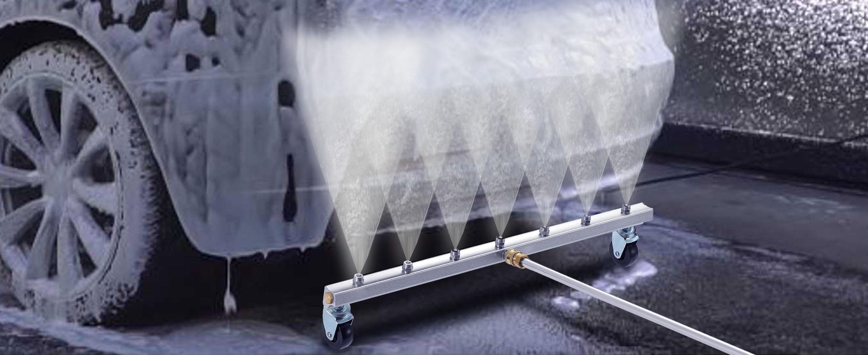 M MINGLE 24” Undercarriage Pressure Washer Attachment, Undercarriage Sprayer with 7 Nozzles, Under Car Washer with 3 Counts Extension Wand, 4000 PSI, ChristmasGift