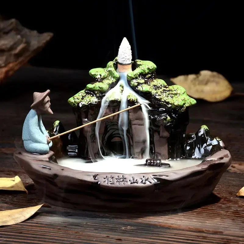 Creative Landscape Design Incense Burner, Cool Incense Burners, 1 Count Ceramic Incense Stick Holder, Home Decoration Supplies for Living Room Bedroom Office, Freshener, Air Fragrance Diffuser, Home Fragrance Products
