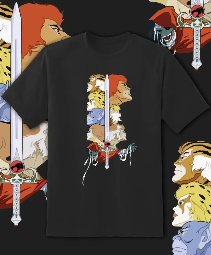 Vintage ThunderCats T-Shirt, Sword of Omens Graphic Tee, Classic 80s Cartoon Characters Shirt, Retro ThunderCats Logo Streetwear Shirt, Nostalgic Animation Fan Gift for Men Women