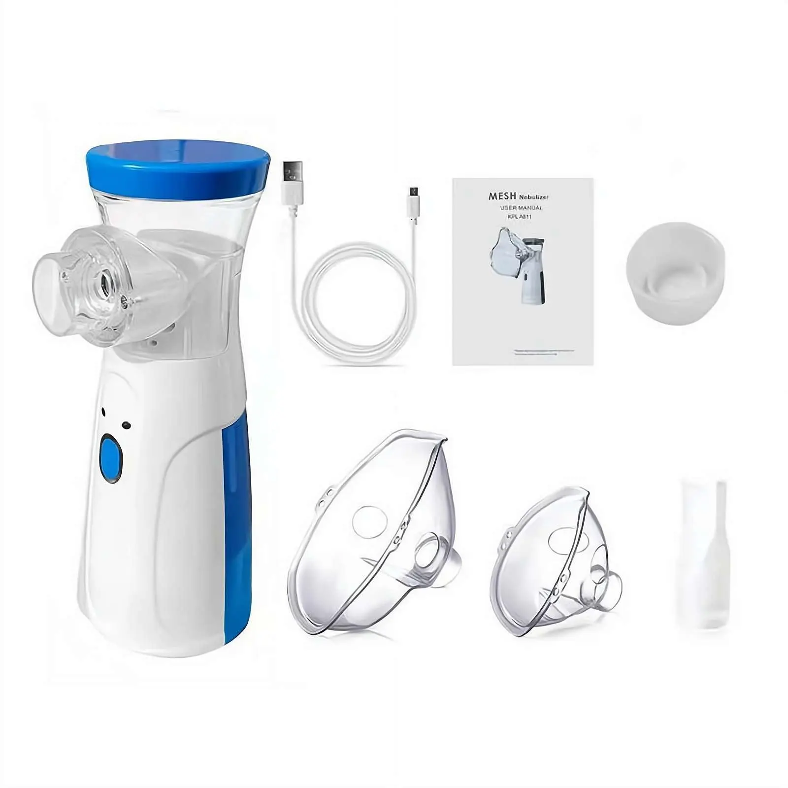【FathersDayGift】Handheld Micro-Mesh Atomizer - USB Portable Handheld Atomizer for Adults, Ultra-Fine 3μm Mist, <30dB Quiet Asthma Relief for Home & Travel(White, 4.5"),dealsforyou,restock