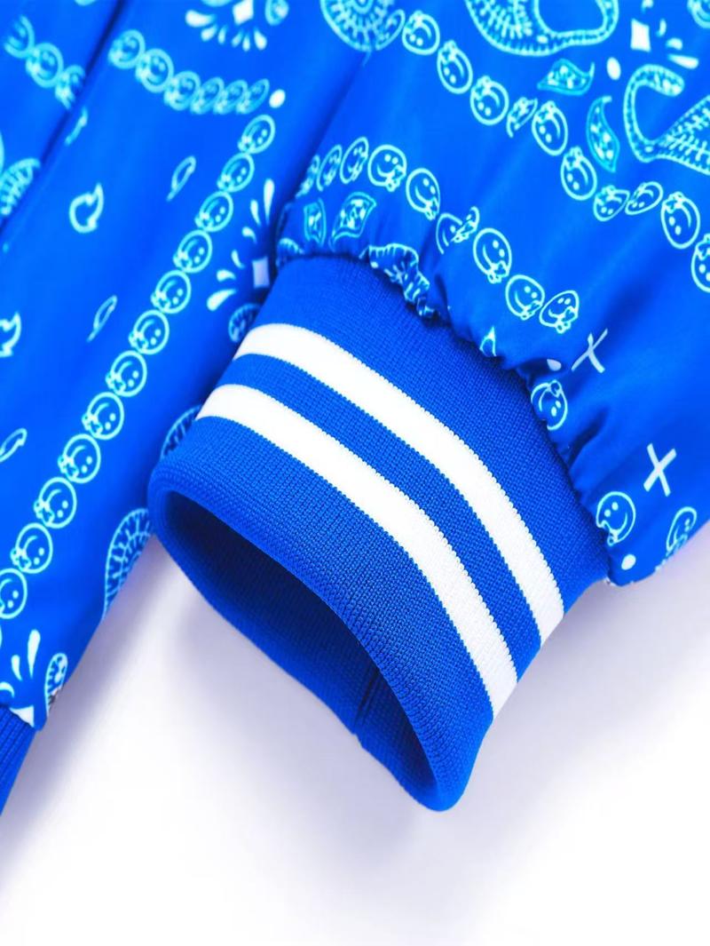 Men's Casual Cashew Flower Varsity Jacket, Vintage Lightweight Bomber Baseball Collar Jackets, Classic Fabric, Men's Fashion Stylish, Men's jackets, Streetwear, Men's Clothing Halloween Gifts