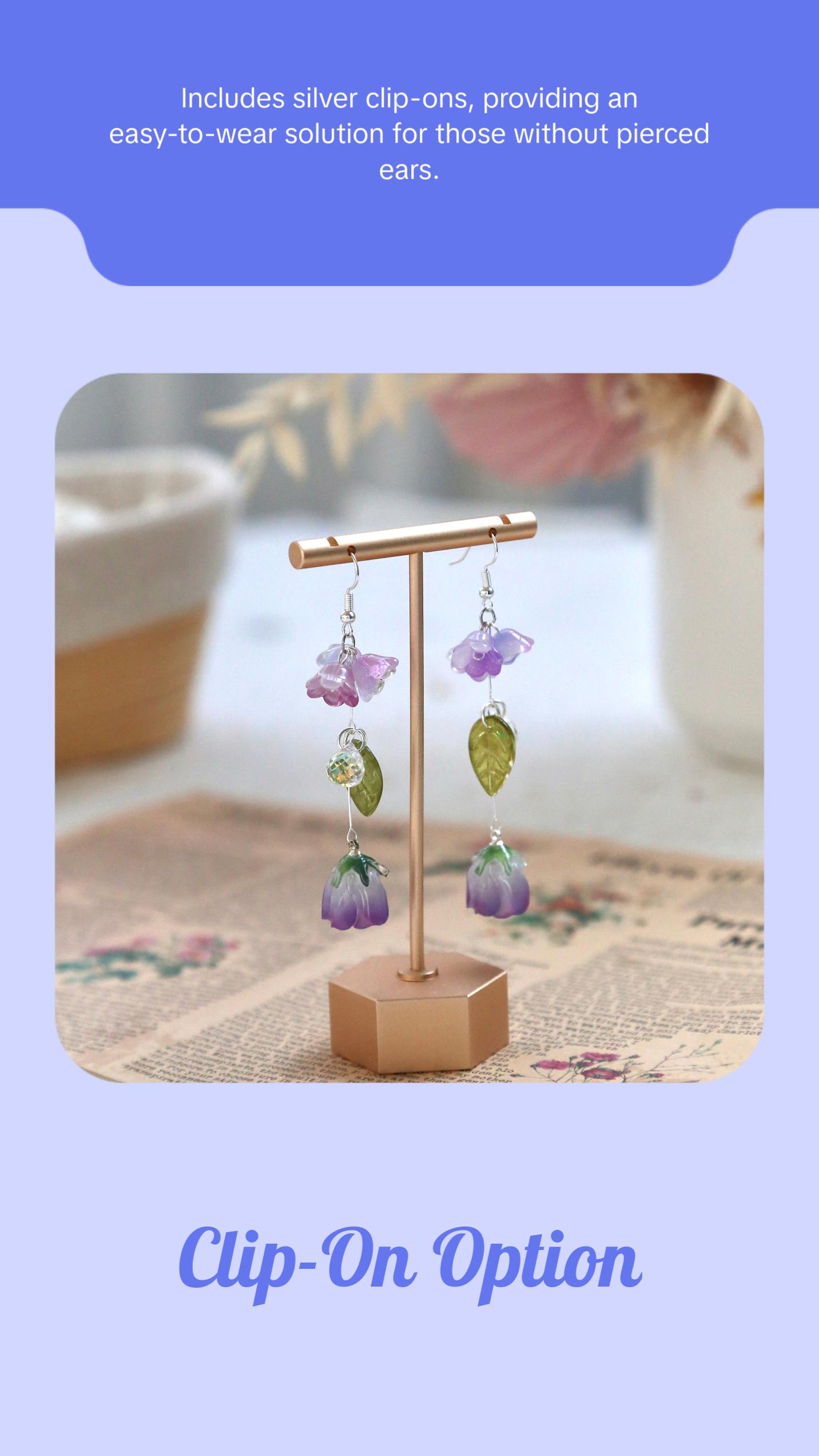 Purple Rose Earrings