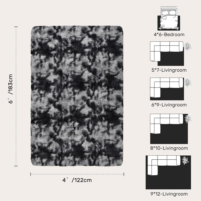 Soft Fluffy Luxury Shag Area Rug, Fluffy Long Shag Carpet For Living Room, Luxury Modern Plush Carpet, Dormitory Interior Home Decoration, Upgraded Non-Slip, Can Be Cleaned With A Brush, Machine Washable,Shaggy Floor Carpet For Living RoomBedroom