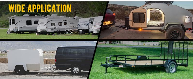 Partsam 7 Way Trailer Wiring Harness Kit 8ft Trailer Cord with 12V Breakaway Switch and Plug Holder, 7 Gang Junction Box Waterproof