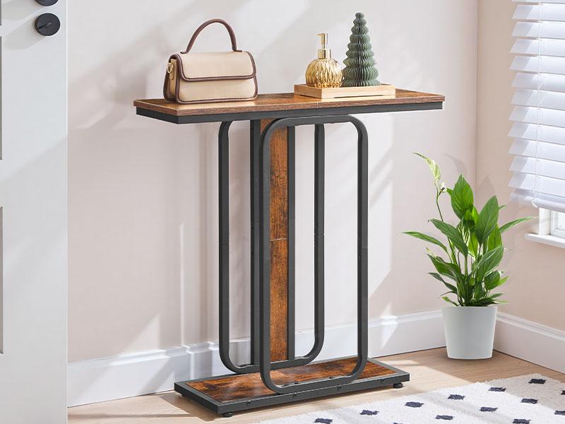 HOOBRO Narrow Console Table, 29.5" Small Entryway Table, 2-Tier Modern Couch Table Behind Sofa, for Living Room, Hallway, Foyer, Bedroom