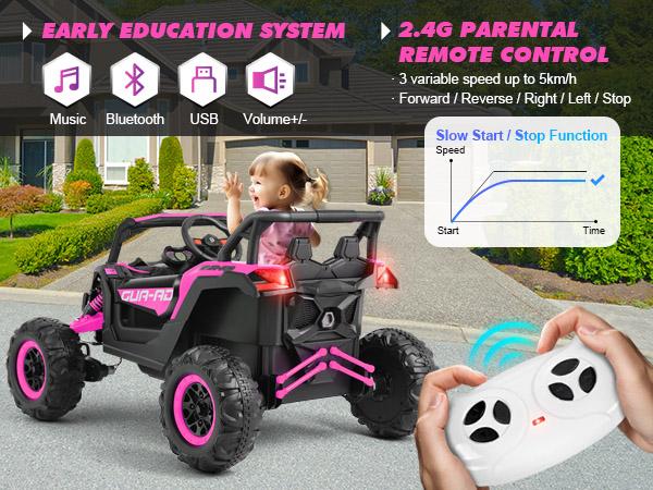 4WD Ride On Car, Electric Off-Road UTV for Kids, for Boys and Girls