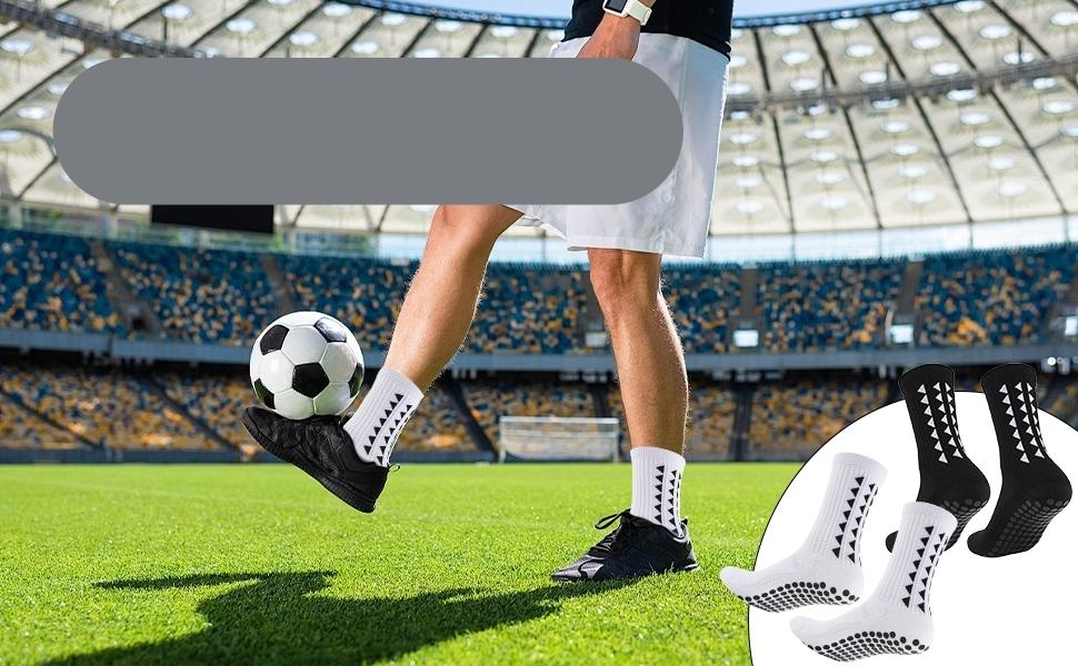 Unisex Soccer Socks 3/6/10 Pairs Breathable Cushioned Non-Slip Silicone Grips Mid-Calf Professional Training Socks for Matches Workouts