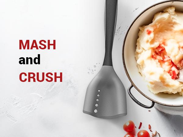 2 in1 Mincing Spatula Meat Chopper with Grease Draining Slots,for Frying Pan， Heat Resistant Ground Beef Masher & Hamburger Grinder, Non-Stick Potato Mixer and Meat & Poultry Chopper Tool