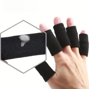 Set of 10 Black Finger Support Sleeves – Stretchable and Snug Fit for Typing, Writing, and Daily Hand Activities