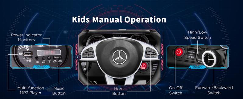 Aosom 12V Mercedes Benz Electric Car for Kids, with Remote Control, Suspension, Lights, Horn, Music, for 3-6 Years Old