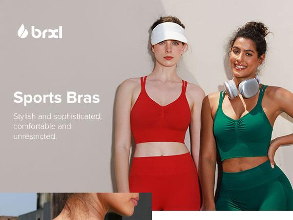 BRXL Women's Sexy Crisscross Back Sports Bra - Seamless V-Neck Wireless High Waist Stretchy Breathable Yoga & Running Bra Activewear minimalist #Gym#outdoorfun #warmupforholiday#tiktokmademebuyit-1