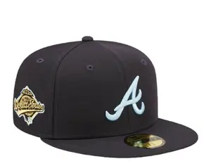 New Era Cloud Under 59Fifty Atlanta Braves Men Fitted Hat Navy