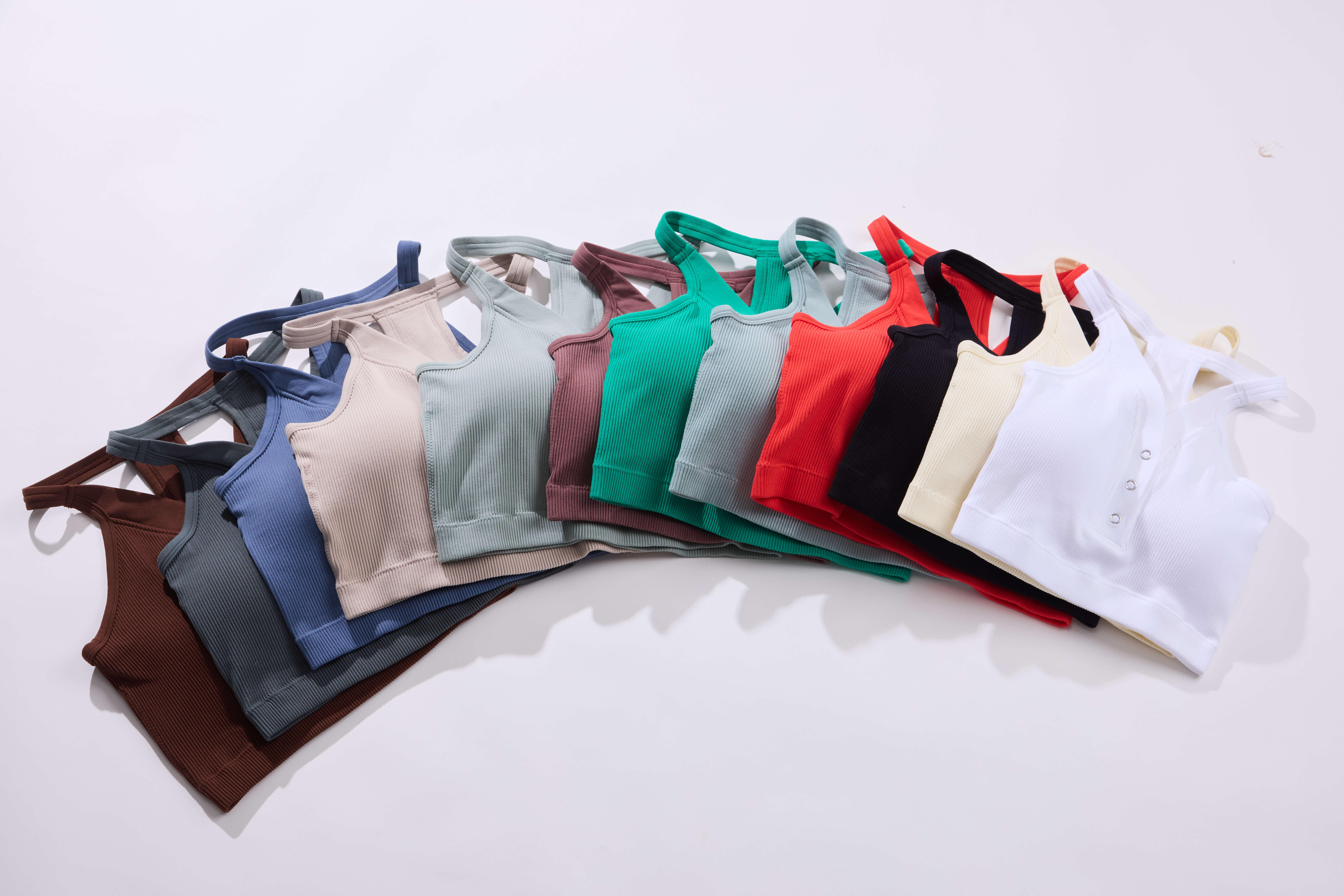 Pro-Fit Women's 1/2/3 Pieces Snap-button convertible neckline croptop bralette Sportsbra Racerback 32653-2/3 Basic Everyday Spandex Style  Removable Padding for Gym & Street Loungewear pushupbra builtinbra