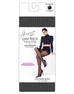 Hanes Perfect Tights With Wide Comfort Waistband Graduated Compression Pinstripe Women's Intimates Comfortable Fit Soft Stretch Fabric Breathable Hst022