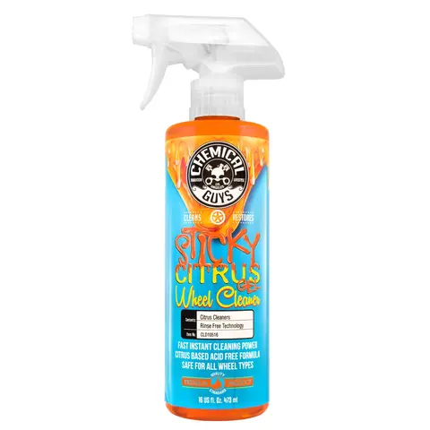 Chemical Guys Sticky Citrus Wheel & Surface Cleaner - Thick Clinging Gel Degreaser with Natural Citrus Extracts, Chrome Safe, Safe for All Wheel Types, Car Tires Cleaner, Oil/Road Grime/Brake Dust Remover, Available in 16 oz & 1 gal Sizes