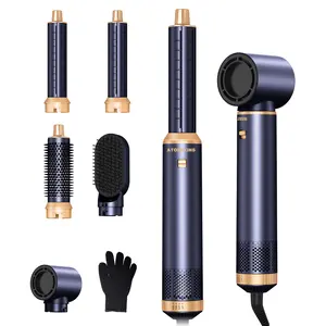 ATOPSKINS 5 in 1 Detachable Blow Dryer  The Industry Basic  Hair Styling Tool Round Hot  Volumizer Air Curler Wand for Women Salon Home Whi