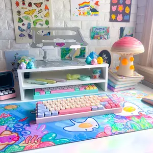 Manta Egg Desk Mat Mousepad Gaming Set Up Computer Desk Water-Resistant Mat Sea Creature Aquarium Ocean Food Manta Ray Shark Eels Fish