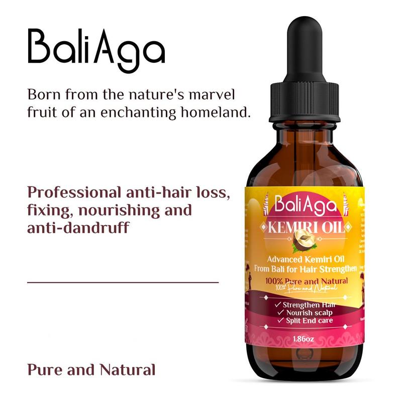 【Crazy Viral】BaliAga Kemiri Oil Hair Care Essential Oil From Bali For Hair Strengthen Hair/Nourish Scalp/Split End Care Plant Comfort Haircare Organic