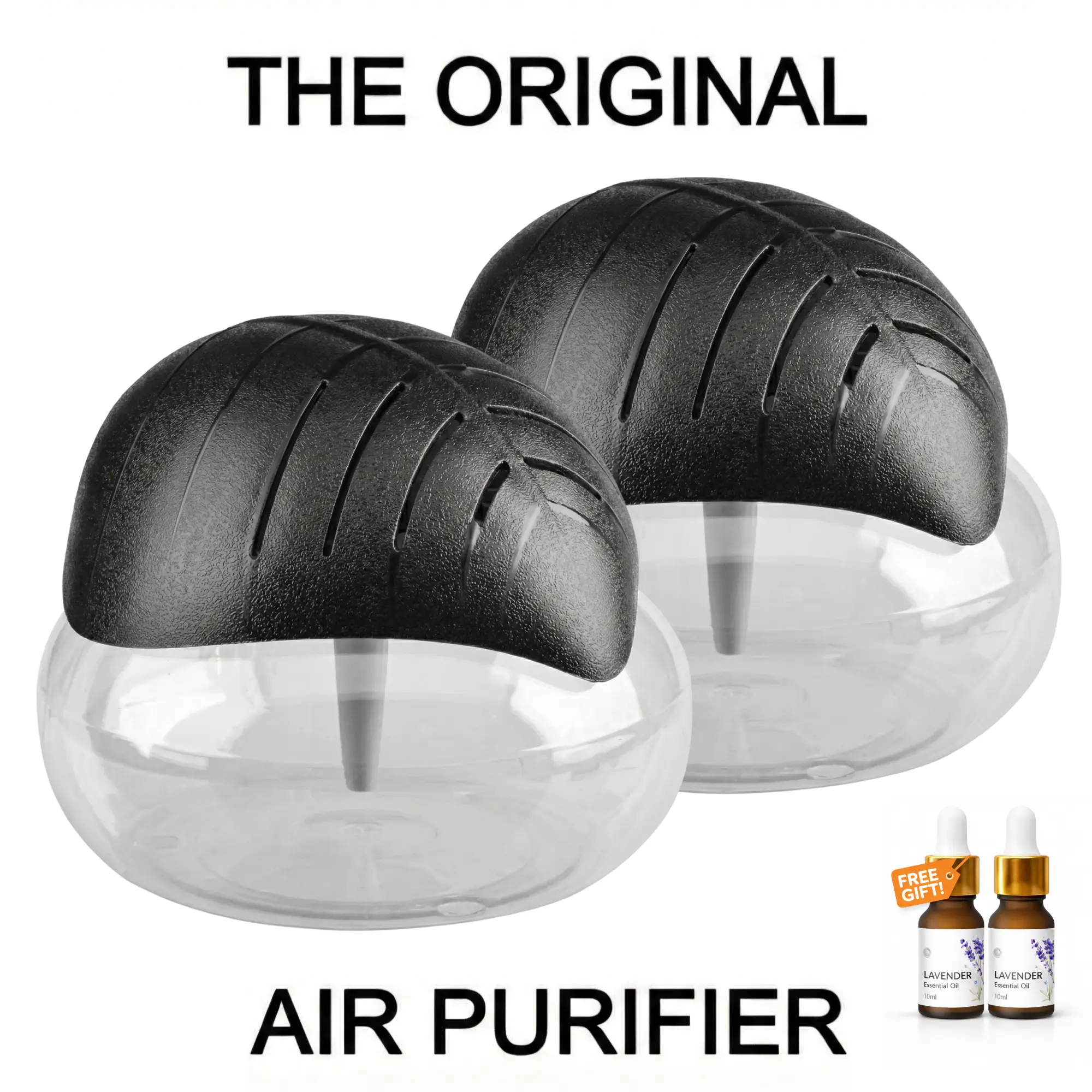 2 Packs Air Purifiers with LED Lights for Bedroom, Humidifier Room Appliances, Water Filter Air Purifier for Home, Aroma Diffuser with LED Light