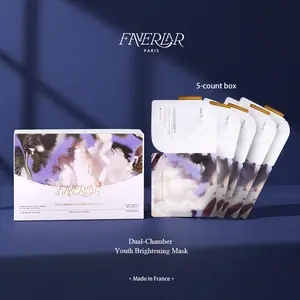 FAVERLAR Dual-Chamber 2-Step Brightening Mask — Retinol Star Patches & Ice-Blue Full-Face Hydration Veil, Niacinamide + Tranexamic Acid | Sheet Mask, K-Beauty, Glow, Radiance, Dark Spot, Uneven Tone, Hydrating, Plumping, Smooth Skin, 5-Count Box