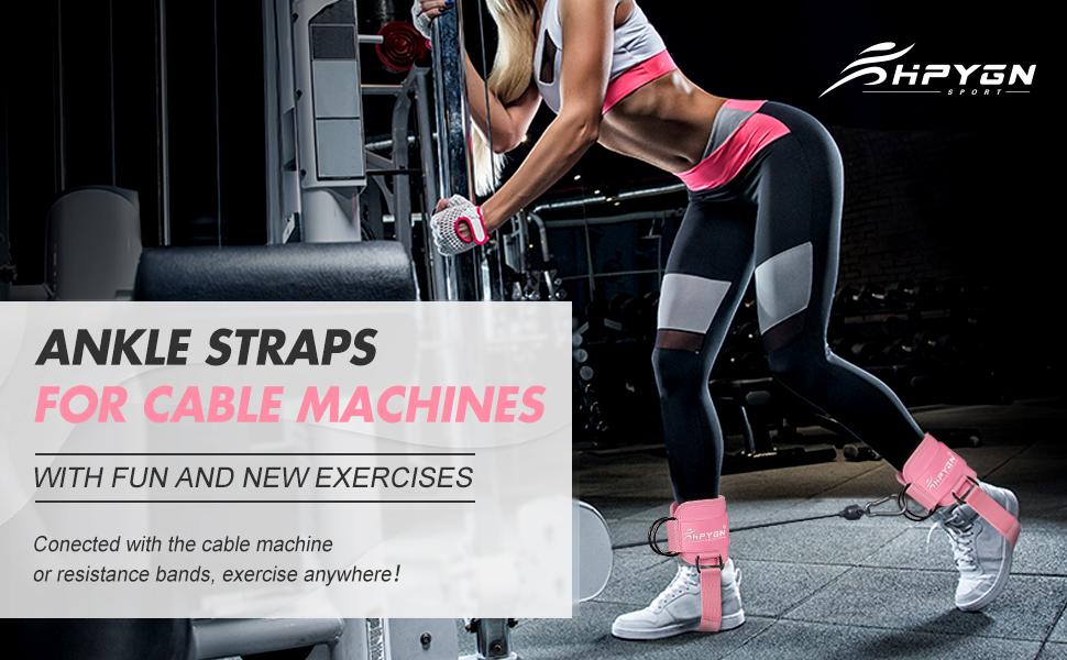 Ankle Strap for Cable Machine, Padded Ankle Straps for Cable Machine Kickbacks, Glute Workouts, Leg Extensions, Curls, Booty Hip Abductors Exercise, Adjustable Comfort Ankle Cuff for Gym,Best Valentine's Day Gifts