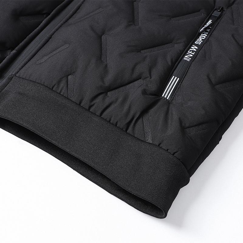 2026 New Hooded Cotton Jacket Men's Winter Fleece Lined Warm Coat Ultrasonic Cotton Toothbrush Design