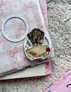 Creative Mind Illustration Phone Grip, Imagination and Books Phone Holder, Surreal Art Style Phone Accessory, Gift for Writers and Poets, Aesthetic Brainy Girl Phone Stand for Smartphones