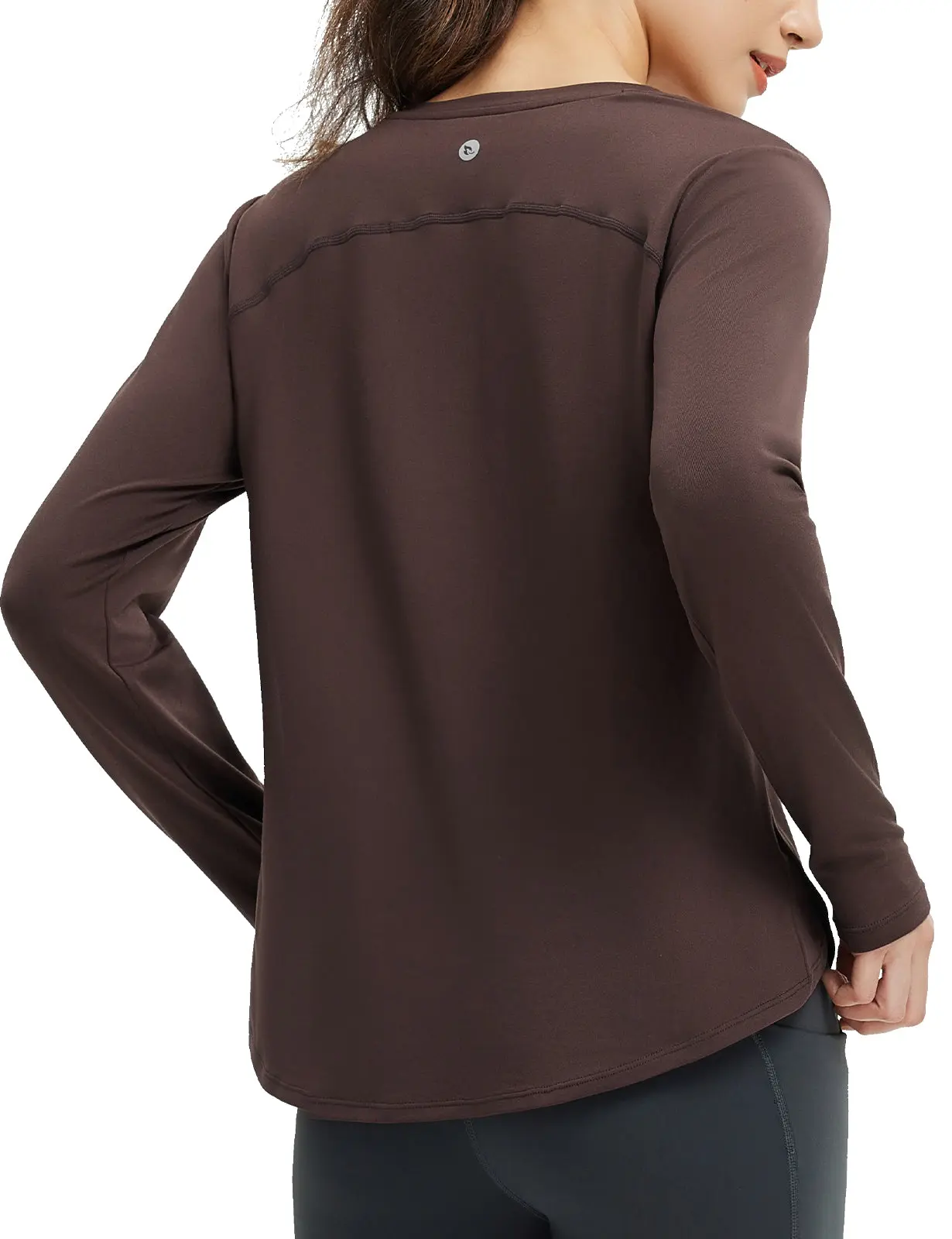 Baleaf Women's Long Sleeve Basic Athletic Apparel Tee - Lightweight, Stretchy, Breathable Sports Top, Activewear Fitness Gym Shirt with Cross Hem, Thumb Loop