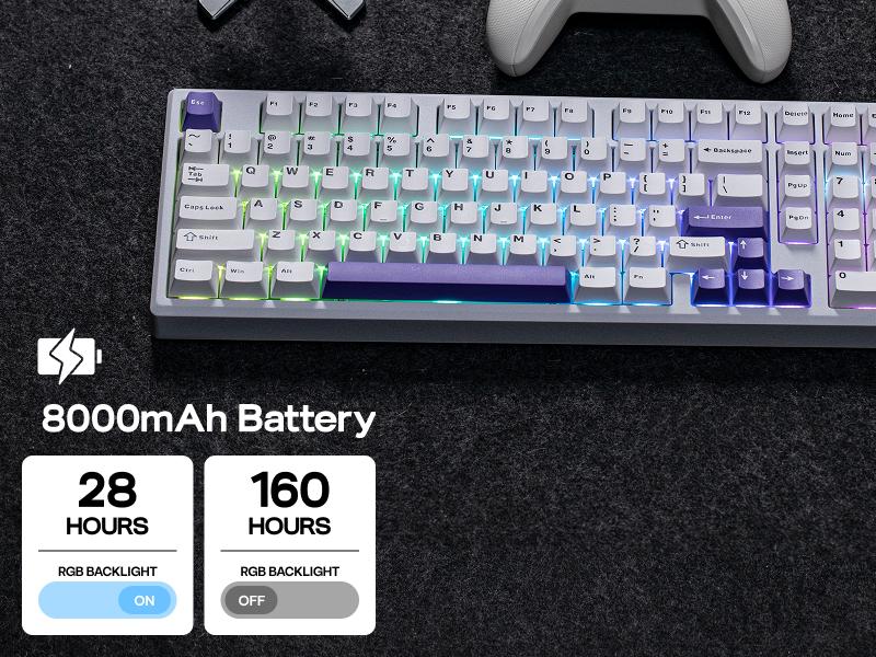 Epomaker Galaxy100 1800 ANSI Layout VIA Gaming Wireless Keyboard with Knob - Aluminum Gasket Keyboard with Cushioning Materials South-Facing RGB Backlight Hot-Swap Tri-Mode USB-C/BT 5.0/2.4GHz keyboards for gaming creamy keyboard TikTokShopJumpstartSale