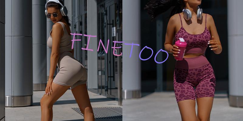 FINETOO 4pcs Workout Sets for Women Ribbed Crop Tank Shorts Active Gym Exercise High Waisted Sports Yoga Outfit Fashion ootd Women Comfortable Set XS-L