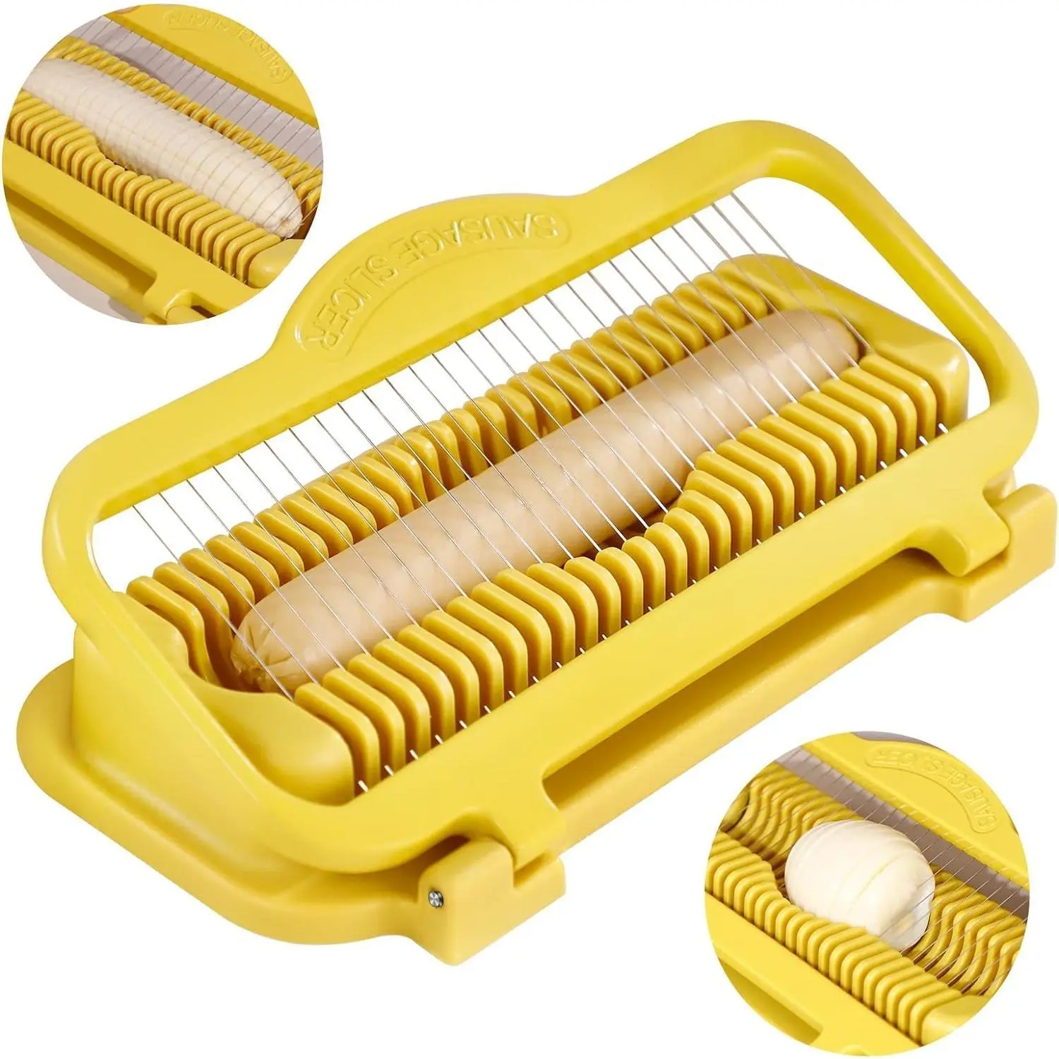 Banana Slicer Egg Slicer for Hard Boiled Eggs, Stainless Steel & Aluminium Wires Strawberry slicer Multipurpose Heavy Duty Dishwasher Safe Banana  slicer