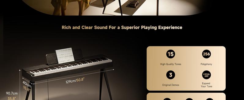 onner OURA S100 Home Digital Piano with 88 Key Graded Hammer Weighted Keyboard for Beginner, Boasts Bluetooth, 3 Original MIDI Demos, Local Off Function, 2 * 10 W, USB-MIDI, Piano Three Pedal, Black
