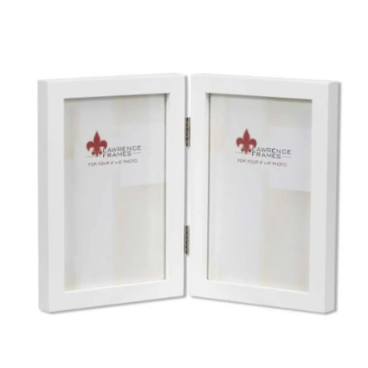 Wooden Photo Frame - 5x7 Hinged Double White, Gallery Collection, Home Decor for Wall Display