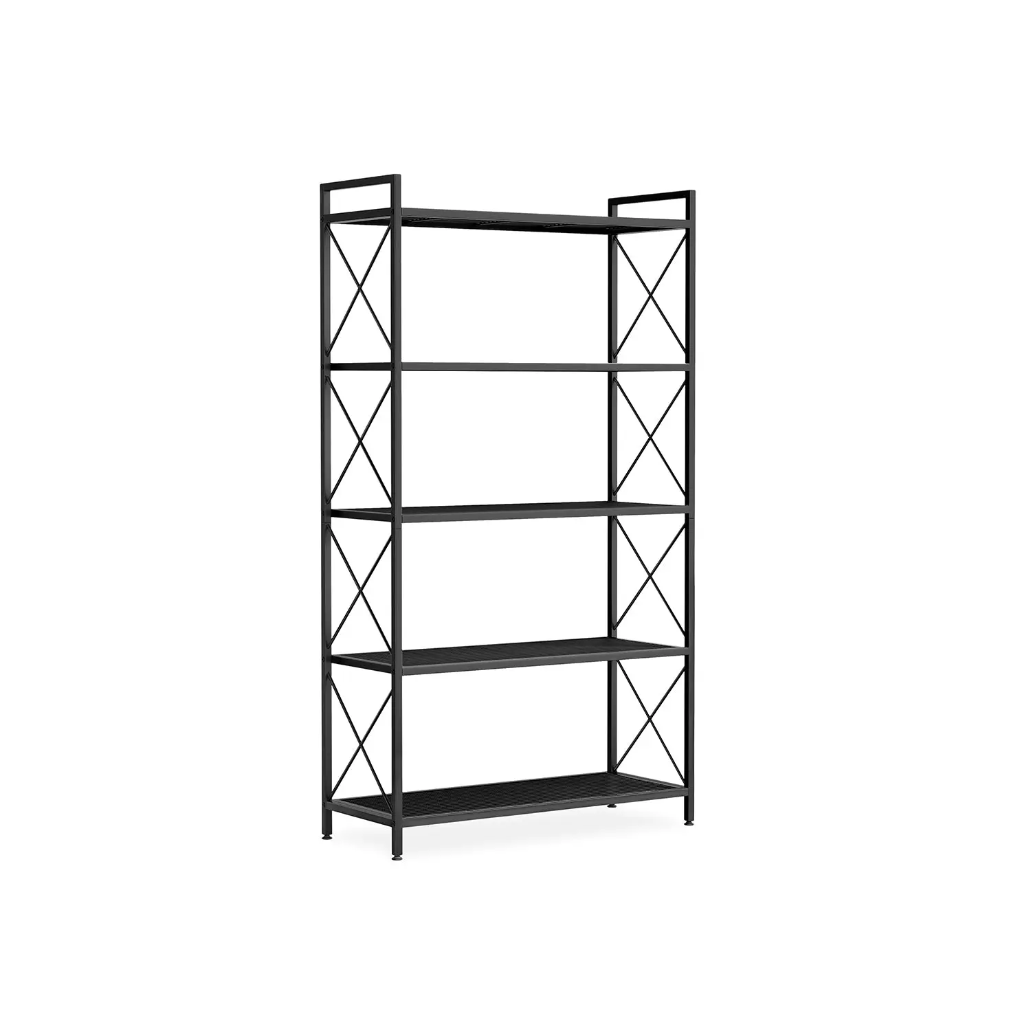 SONGMICS 5-Tier 5-Layer Metal Shelf Shelving & Storage Organiser, Adjustable with Reinforced X-Bars & Dense Mesh for Kitchen Under Sink & Shoes