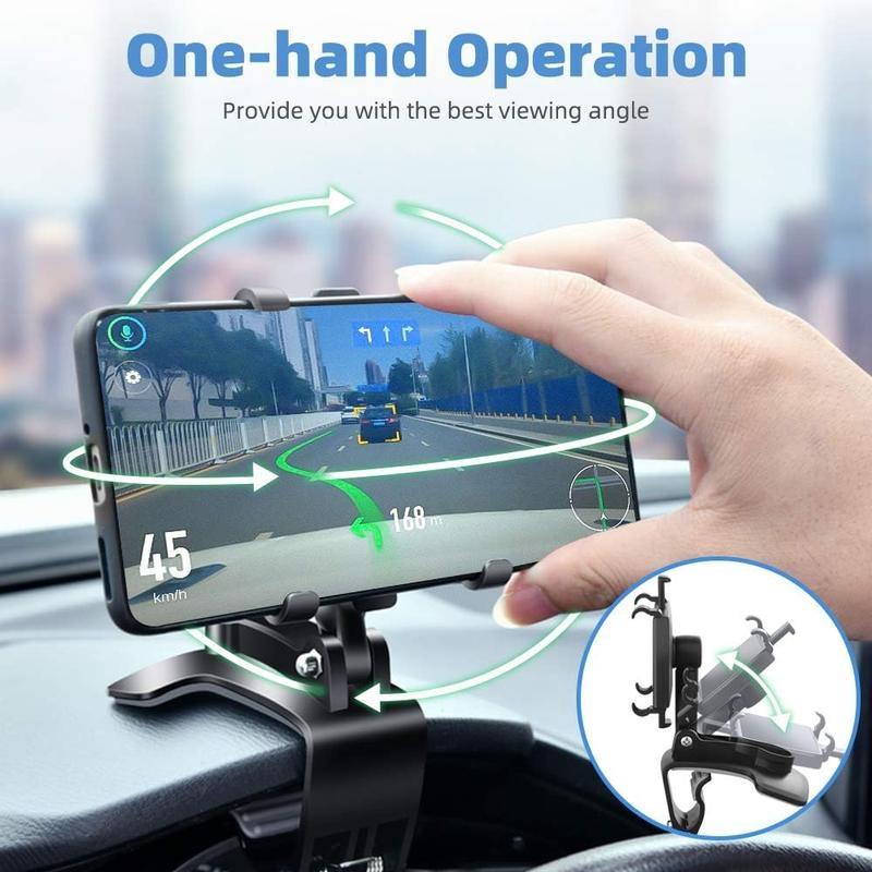 360 Degree Rotation Dashboard Car Phone Holder - Multifunctional One Hand Operation Clip Design Phone Mount Suitable 4-6.5 inch phones - Car accessories 360 Degree Rotation Dashboard Car Phone Holder - Multifunctional One Hand Operation Clip Design Phone Mount Suitable 4-6.5 inch phones - Car accessories