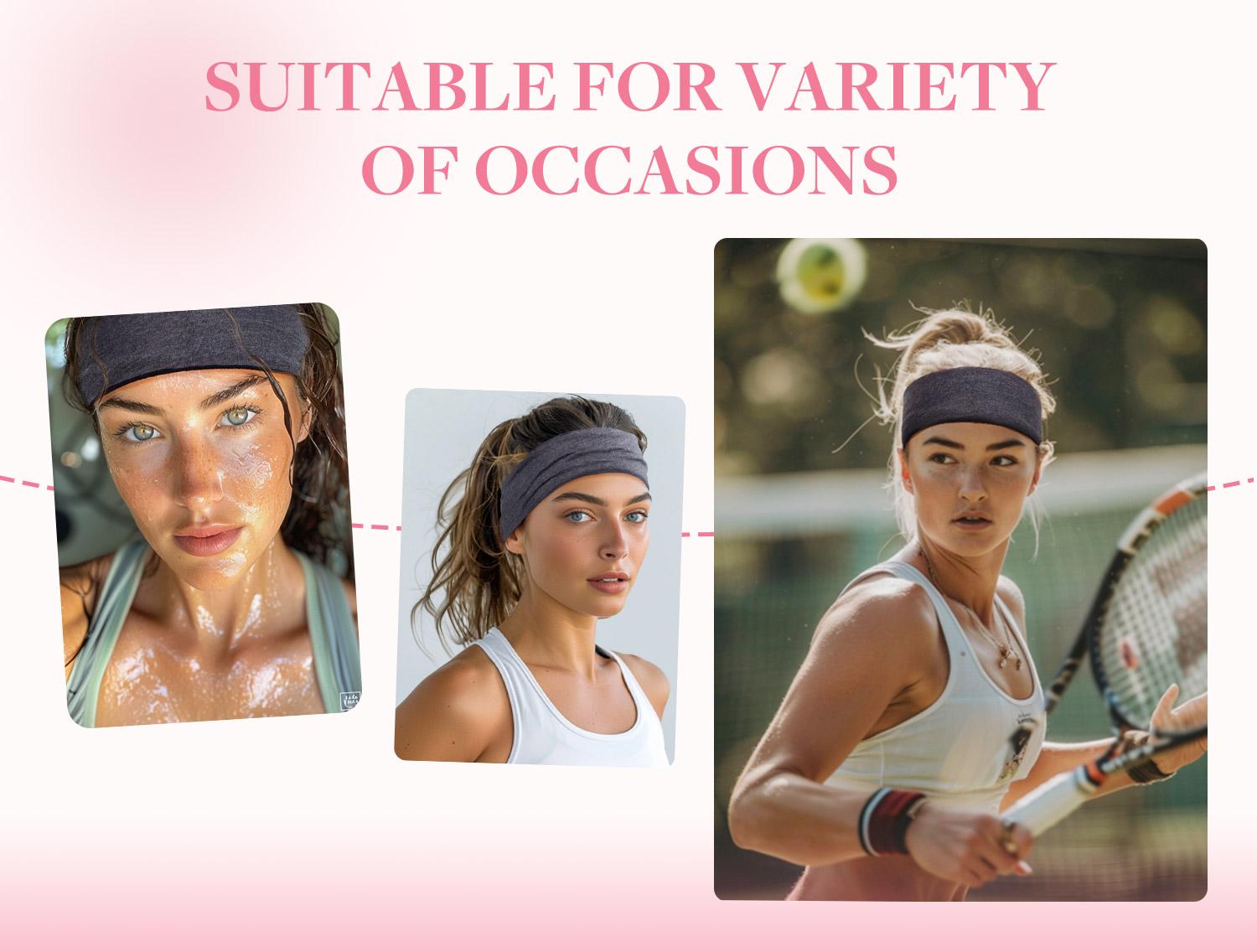 GOOGOO Sport Headbands for Women Men Non Slip Headband Workout Headbands Sweatbands Elastic for Yoga  Gym Running Sports Travel Daily Style summer hairstyles #tiktokshopbacktoschool #sohochic