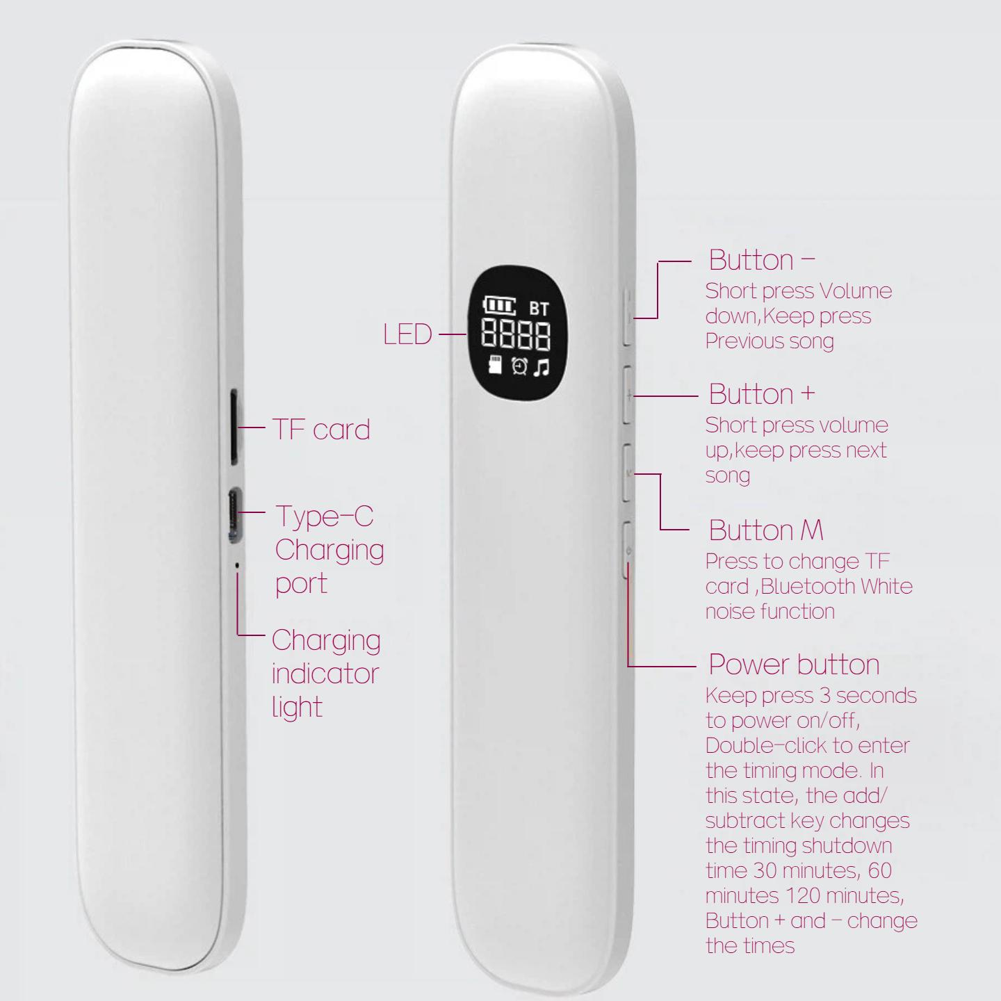 Wireless Bone Conduction Sleep Speaker - Ultra-Thin Under-Pillow Music Box, White Noise Sleep Aid, Directional Sound Transmission Without External Disturbance, BT5.4, TF Card, Timer, Long Battery Life, Portable Design, Perfect Sleep Aid Gift